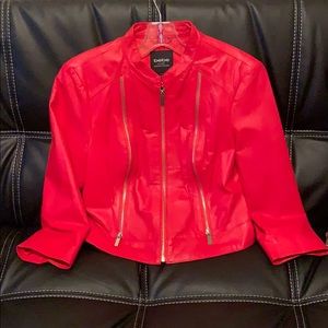 bebe red leather jacket